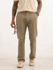 Solid Straight Fit Blended Trouser | Olive | WTR0200SR4065S