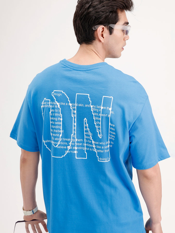 Oversized Back Printed T-shirt | Blue
