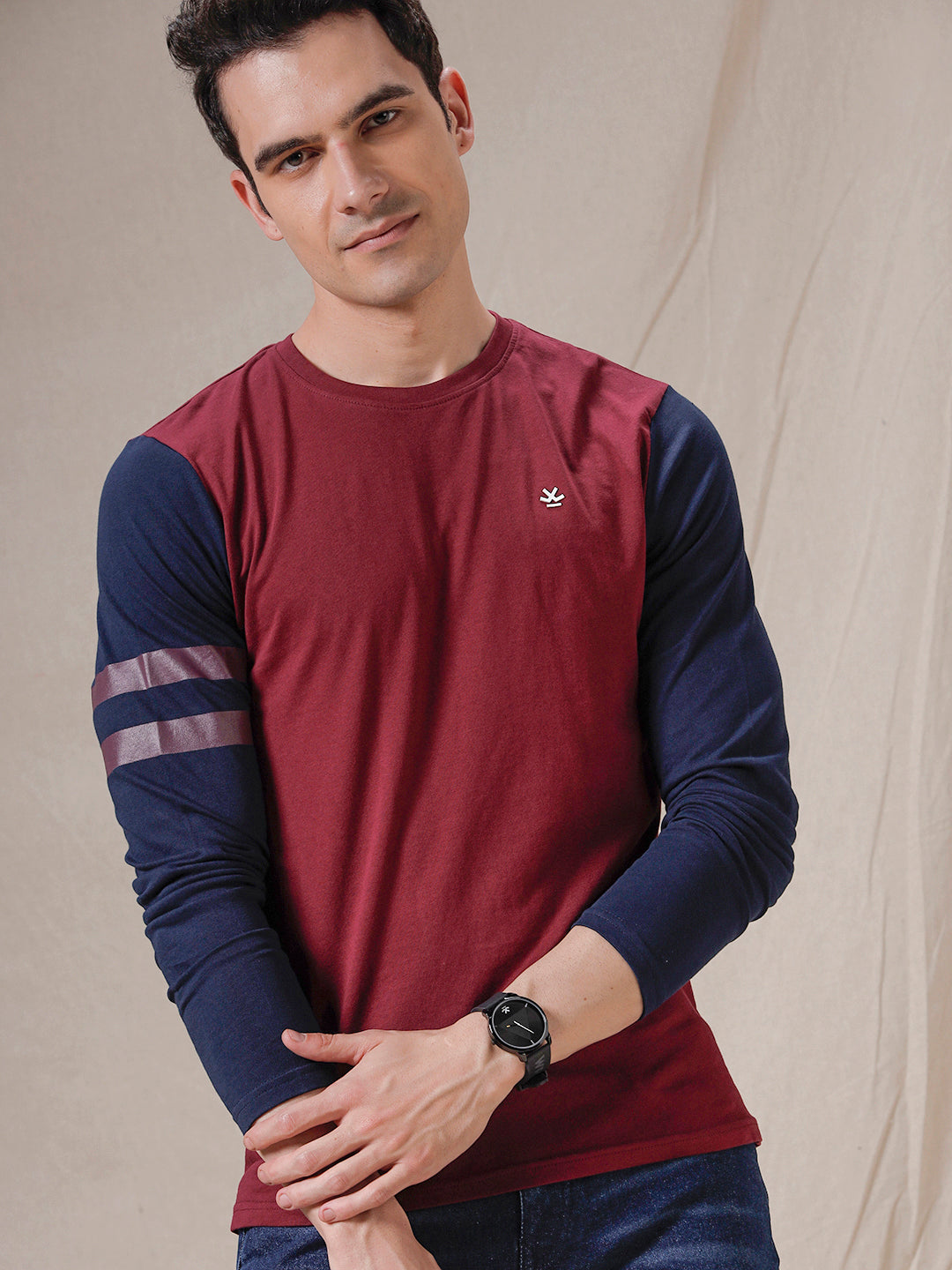 Raglan Long Sleeve Maroon T-Shirt