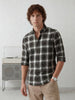 Regular Fit Checkered Shirt | Black