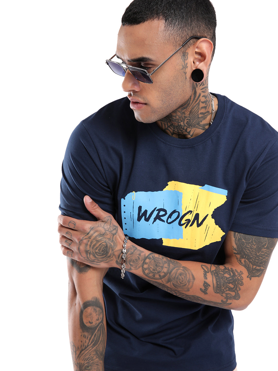 Navy Classic Printed T-Shirt