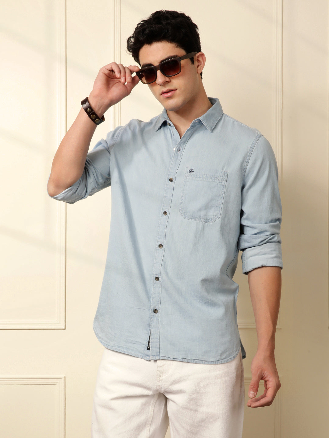 Casual Slim Fit Shirt in Blue