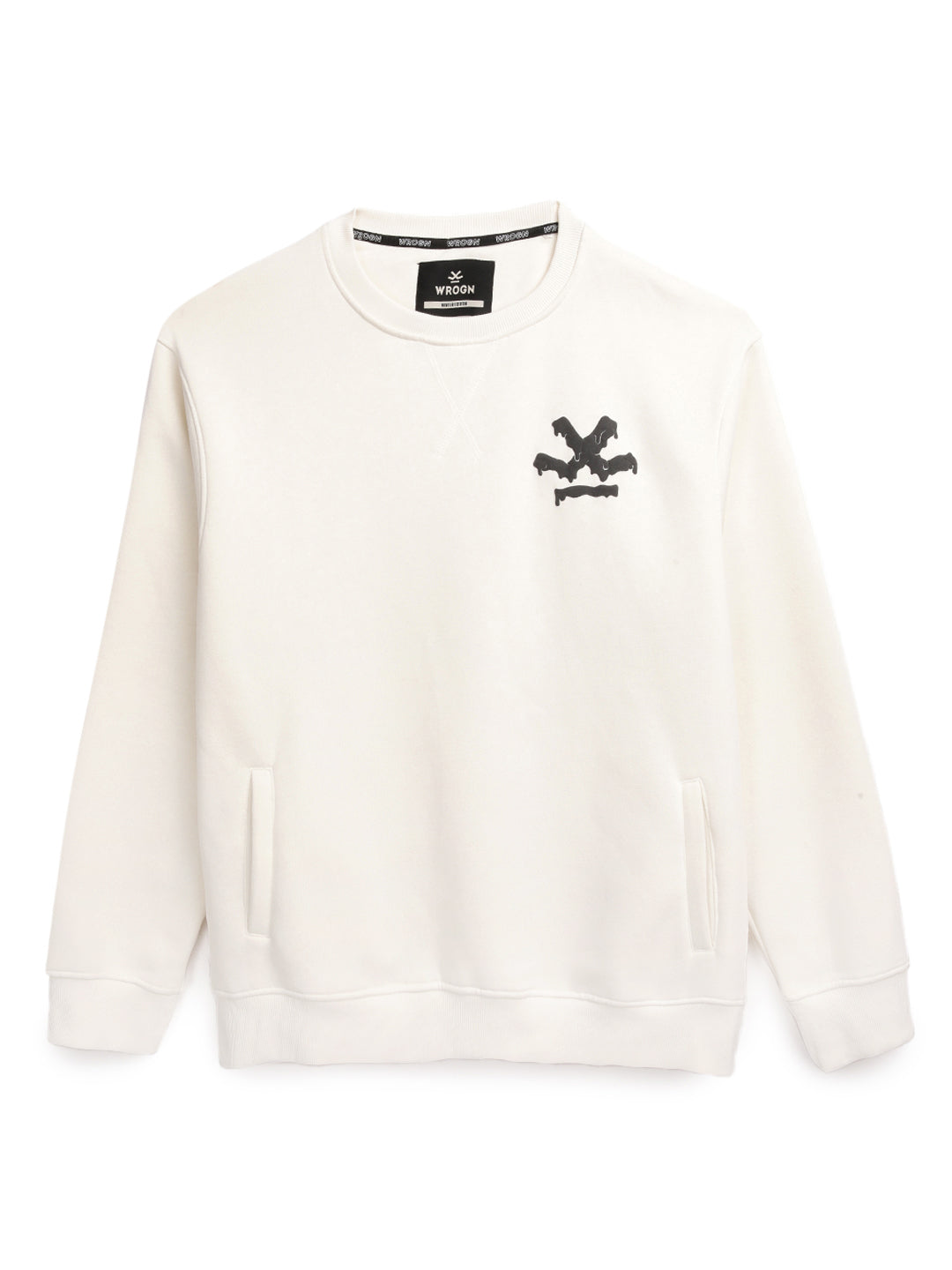 Wrogn Drip Off White Sweatshirt