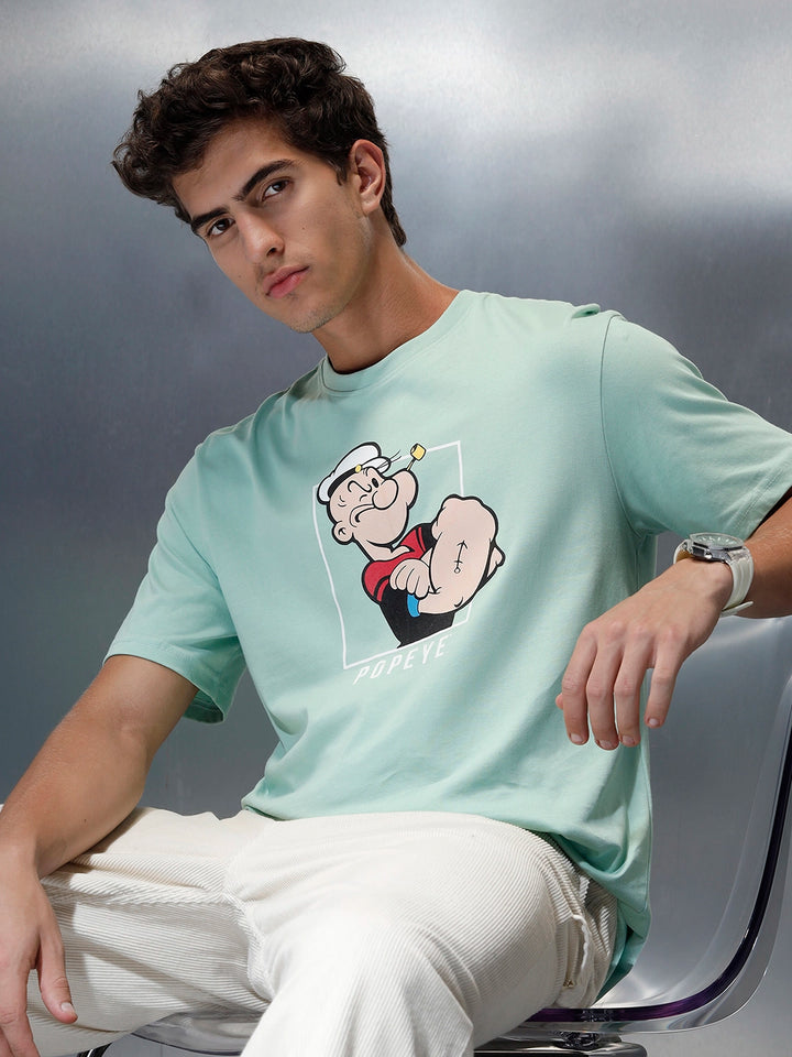 Wrogn Comfort Fit Graphic Printed T-Shirt | Light Green