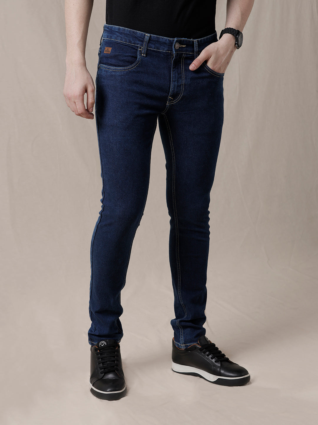 Solid Mid Rise Jeans