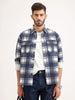Comfort Fit Double Pocket Checkered Shirt | Blue