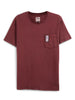 Raw Edged Maroon Slim Fit T-Shirt