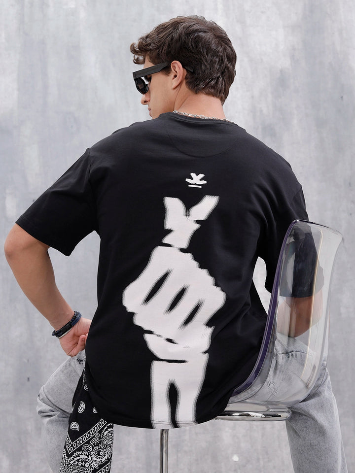 Oversized Skeletal Graphic T-Shirt | Black