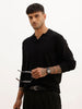 Solid Slim Fit Full Sleeve Polo T-Shirt | Black | WPT02FSSL1629S