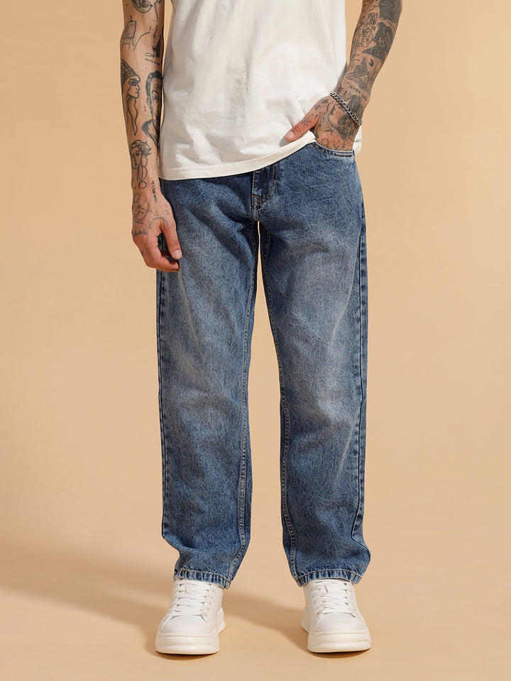 Heavy Fade Anti Fit Jeans | Blue