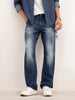Heavy Faded Anit Fit Denim Jeans | Blue