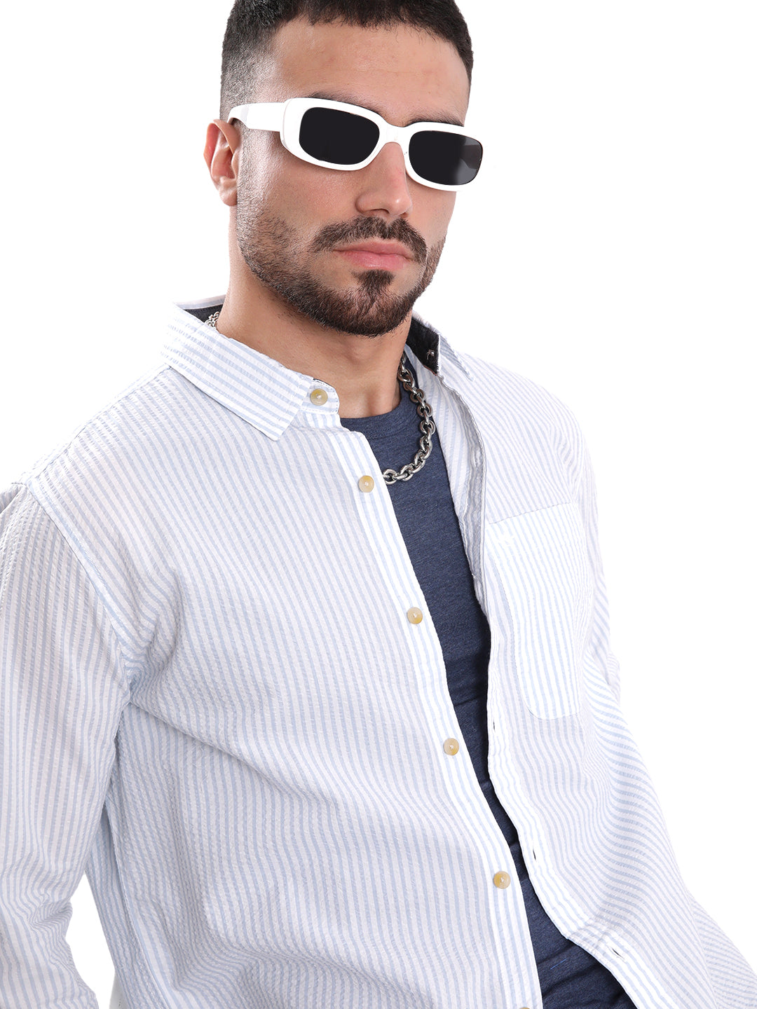 Premium Striped Blue Slim fit Shirt