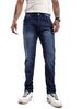 Basic Dark Blue Five Pocket Twill Jeans