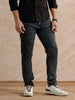 Solid Heavy Fade Slim Tapered Fit Jeans | Blue
