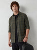 Regular Fit Checkered Shirt | Olive
