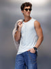 Solid Cut Off Sleeve T-Shirt   |  Blue