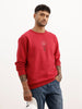 Comfort Fit Placement Printed Sweatshirt | Red