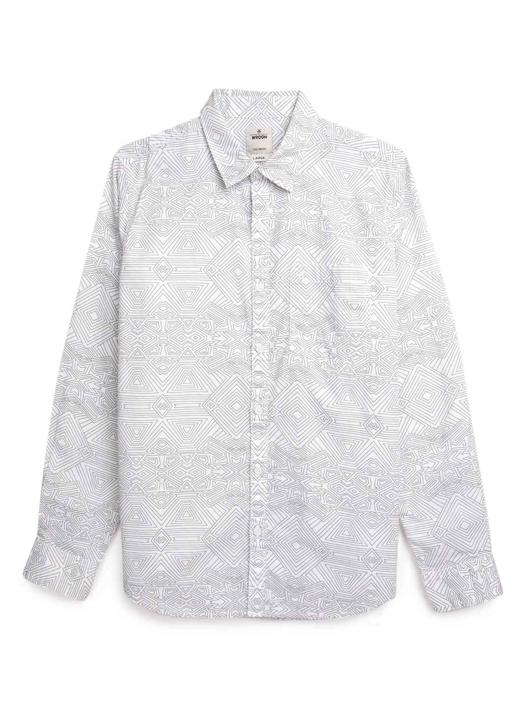 Multi Patterns White AOP Shirt