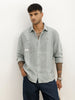 Oversized Fit Textured Striped Shirt | Green