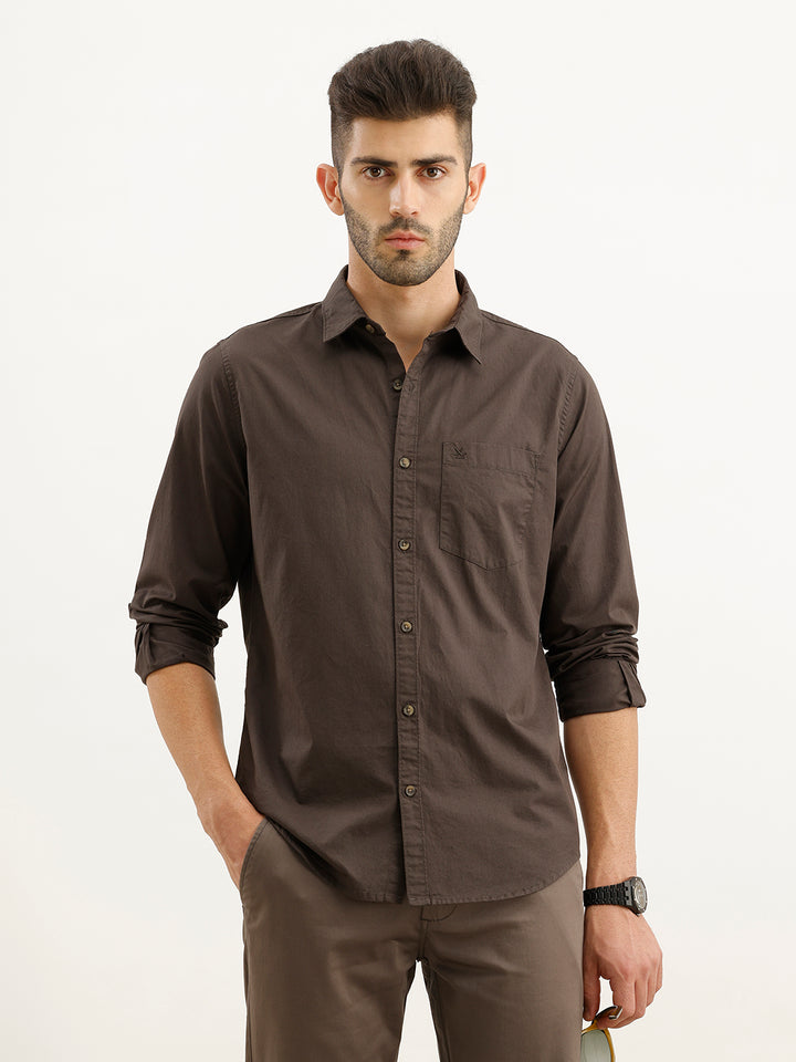 Solid Regular Fit Shirt | Dark Grey