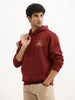 Classic Placement Printed Hooded Sweatshirt | Maroon