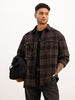 Oversized Textured Double Pocket Shirt | Black