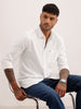 Solid Regular Fit Full Sleeve Shirt | White