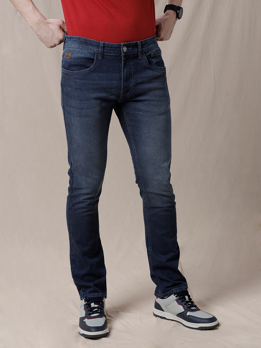 Mid Rise Washed Denim Jeans