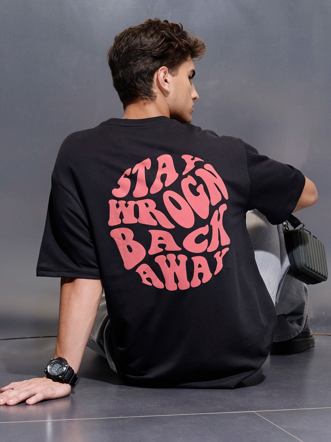 Oversized back-print tshirt | Black