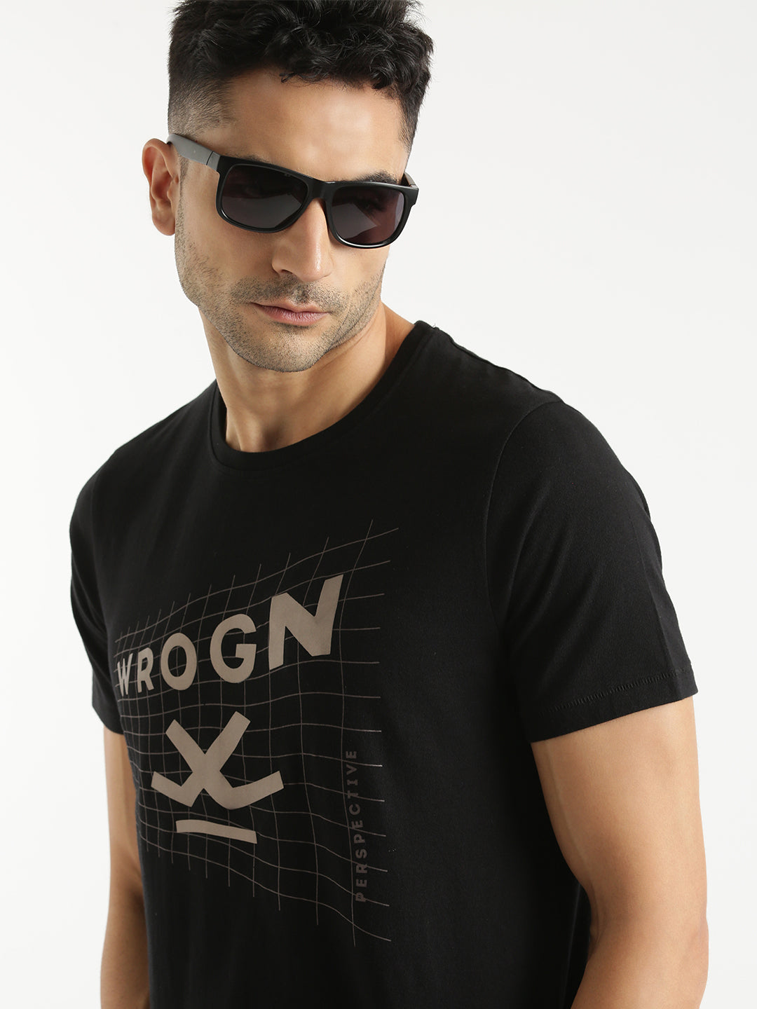 Wrogn Perspective Printed T-shirt