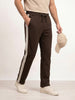 Solid Relaxed Fit Printed Jogger | Brown