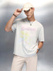 Washed Men's Casual Graphic Printed Oevrsized Fit T-Shirt | Grey