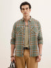 Textured Regular Fit Checkered Shirt | Green