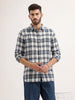 Textured Regular Fit Checkered Shirt | Blue