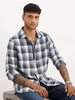 Classic Slim Fit Checkered Shirt | Navy Blue