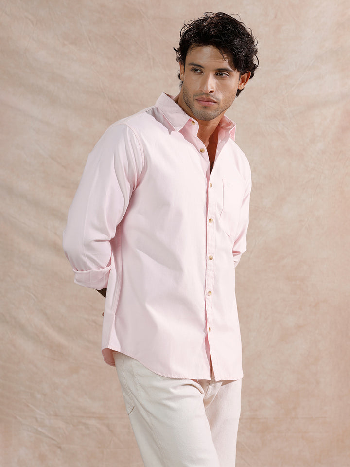 Solid Regular Fit Shirt | Pink