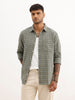 Checkered Slim Fit Full Sleeve Shirt | Olive | WSH02FSSL7018W