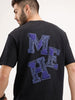 Oversized Embrodered Patch Detail T-Shirt | Black