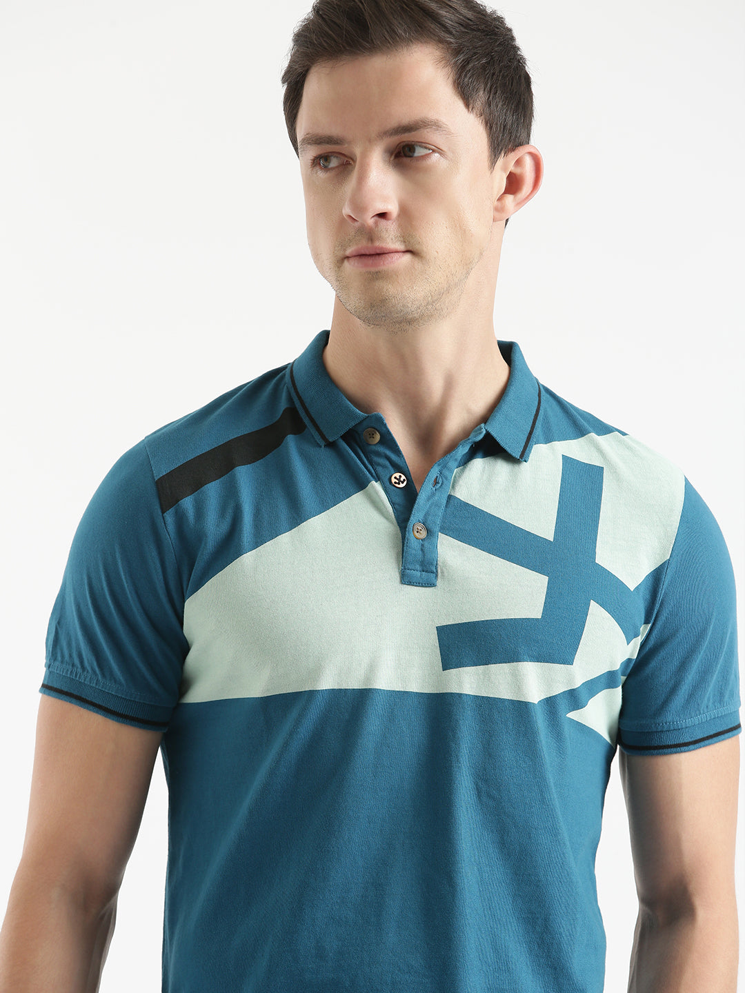 Just Perfect Colour-Blocked Polo T-Shirt