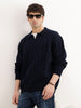 Solid Oversized Fit Cable Knitted Sweater | Blue | WSW02FSOS1084W