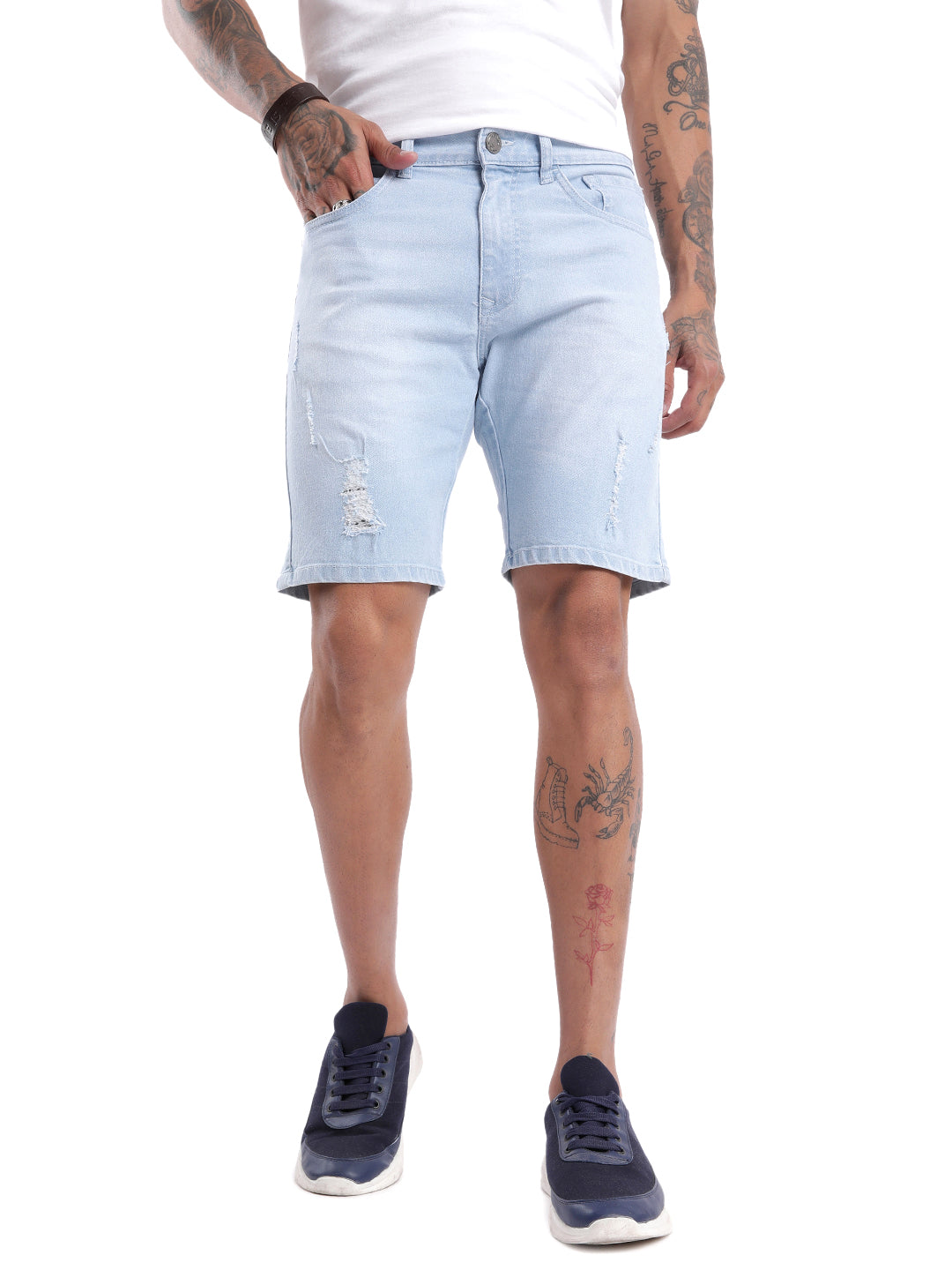 Solid Grey Cargo Shorts