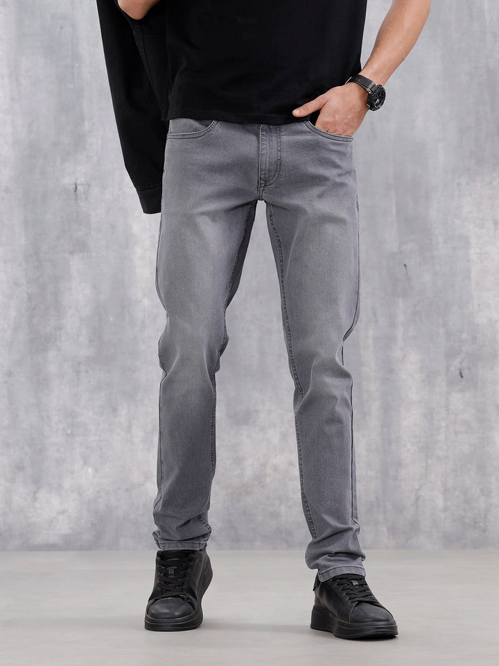 Mid Wash Casual Slim Fit Jeans | Grey