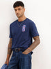 Comfort Fit Placement Printed T-Shirt | Blue