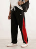 Classic Side Stripe Loose Fit Track Pant | Black