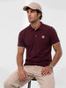 Slim Fit Contrast Sleeve Polo T-Shirt | Maroon