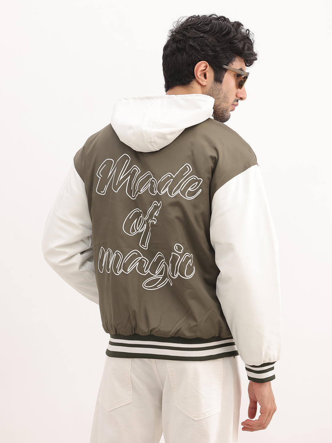 Classic Relaxed Fit Hooded Bomber Jacket | Olive