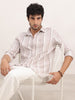 Slim Fit Textured Stripe Shirt | Light Brown