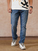 Casual Heavy Fade Straight Fit Jeans | Blue