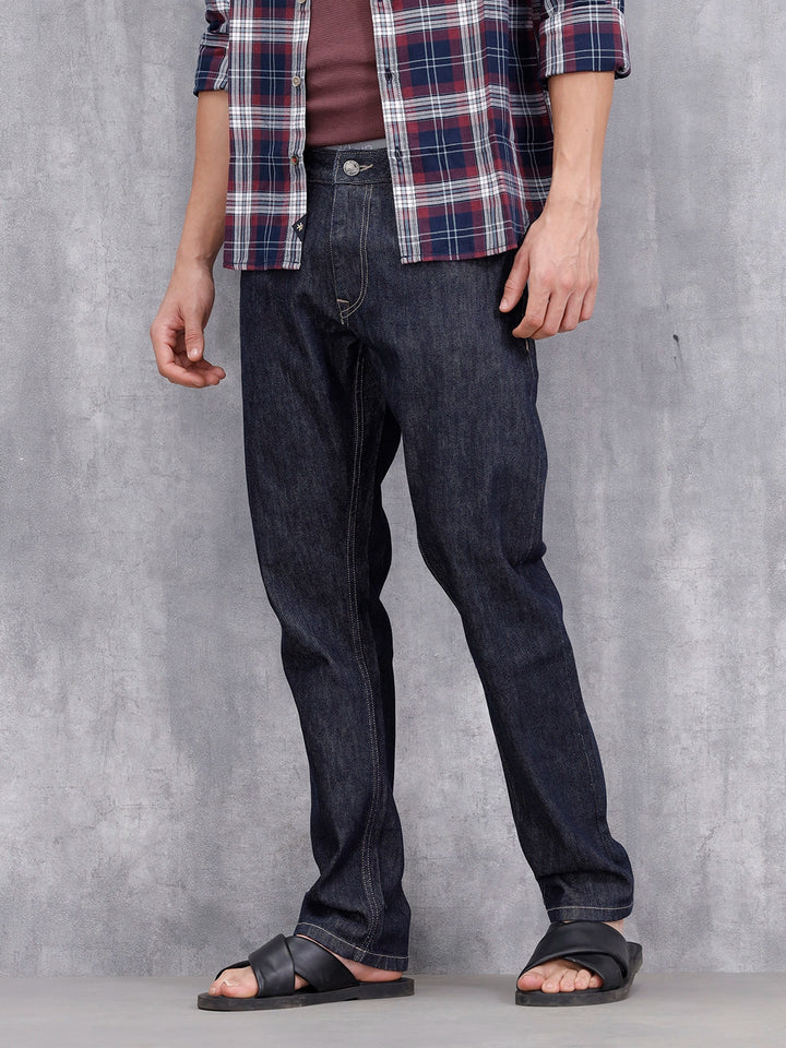 Straight Fit Selvedge Denim Jeans | Dark Stone