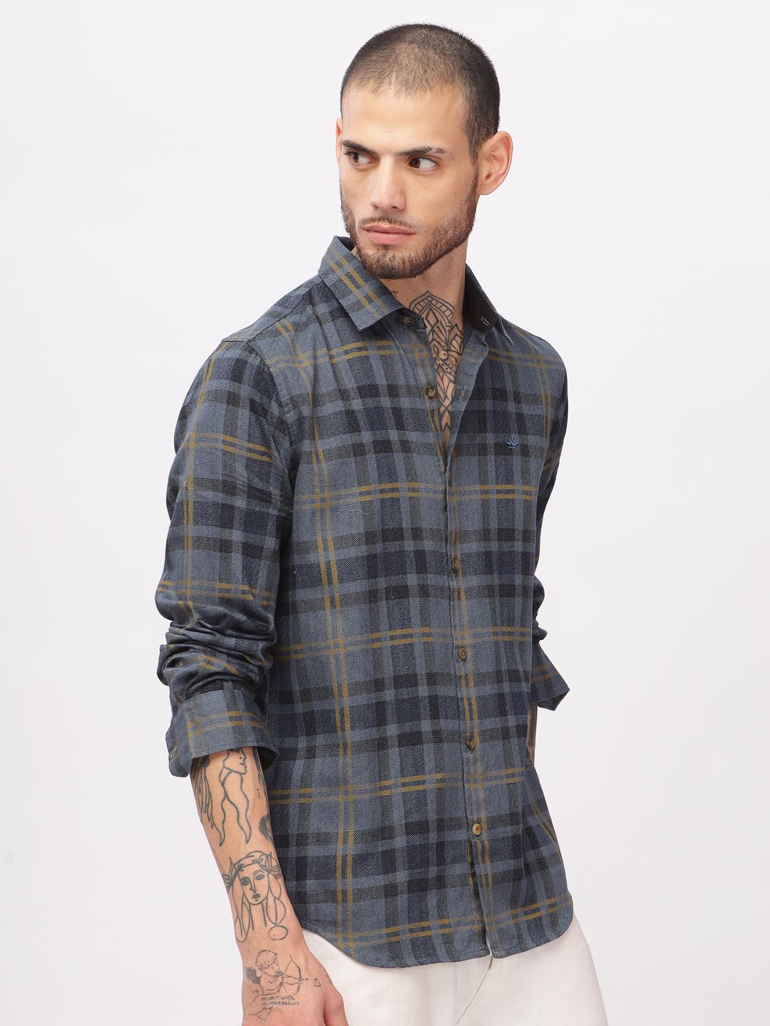 Blue Squares Checked Shirt